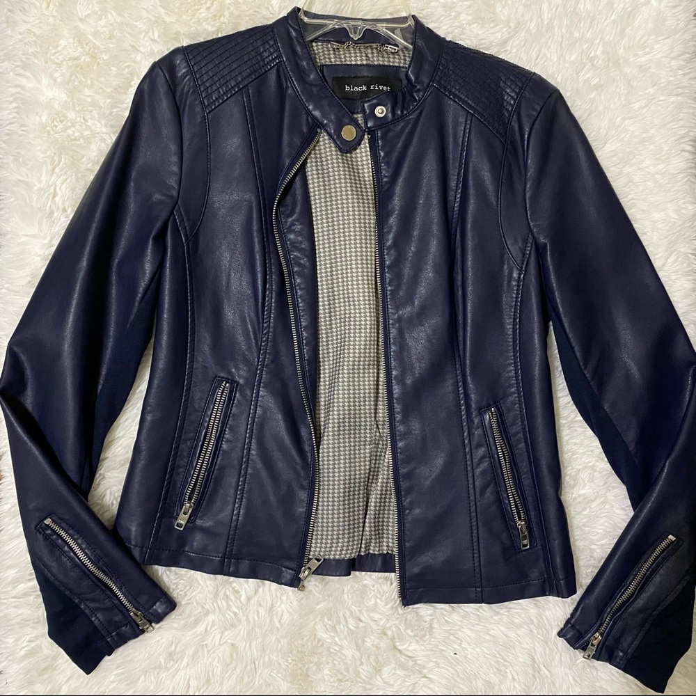 Black rivet leather jacket